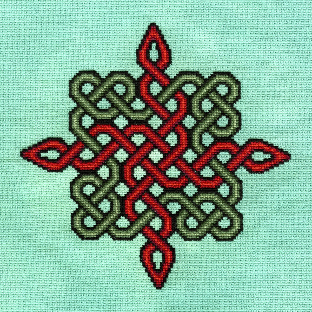 Retrograde Orbit - Pistachio and Ruby on Hand-Dyed